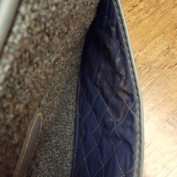 Vintage 70's Skyway Blue Tweed Travel Bag - Picture 8 of 8